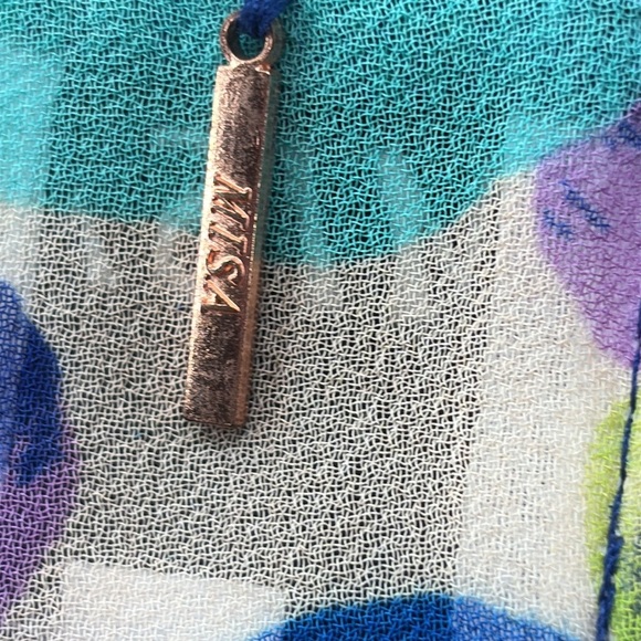 Misa Los Angeles Debra Mock Neck Smocked Waist Sleeveless Floral Blouse -Size XS - Picture 5 of 8